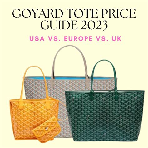 saint leger bag goyard price|goyard tote price guide.